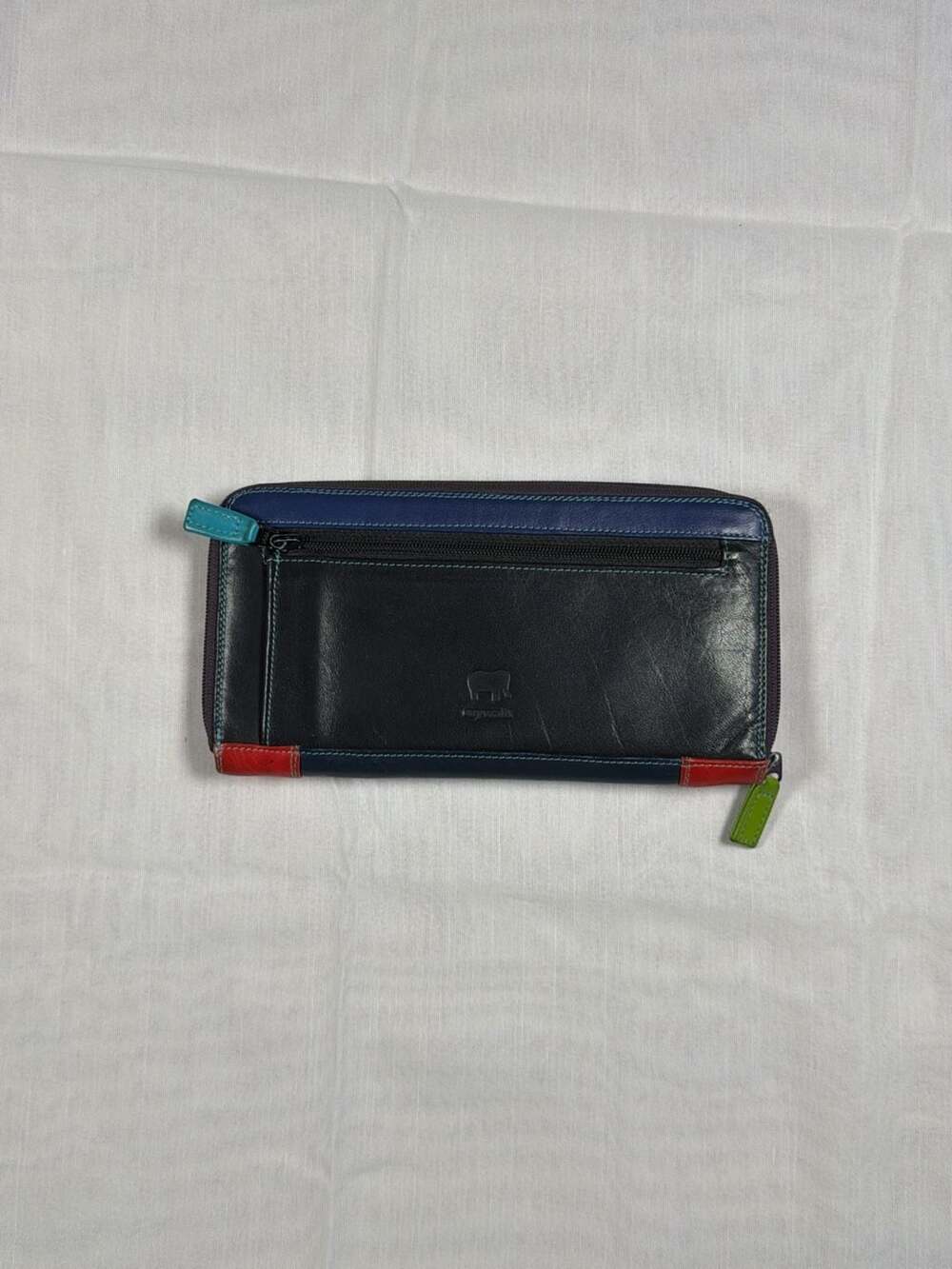 Mywalit Large Zip Around Multi-Color Leather Wallet